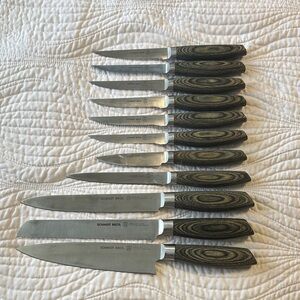 Schmidt Bros Project X Knife Set with Bonded Ash Wood Handles